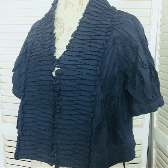 BCBGMaxAzria Tops Bcbg Pintucked Cotton Bolero Jacket Poshmark